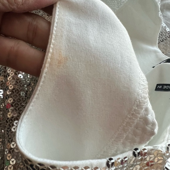 THE KOOPLES Silver sequined t-shirt, Size Large NWT short sleeve crew neck - Picture 8 of 14